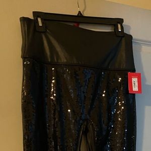 Spanx Black Sequin Leggings
